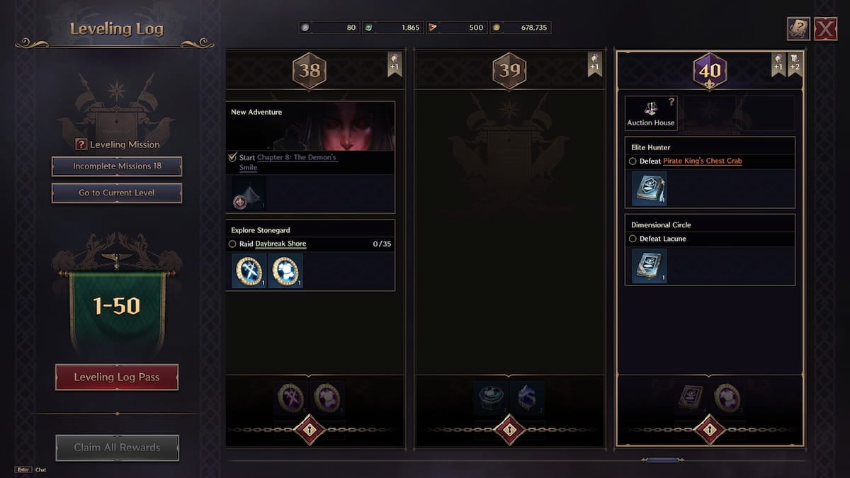 Leveling Log in Throne and Liberty