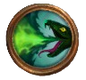 A green snake breathes a flame of poison in The Bazaar. This is the image for the Initial Dose skill