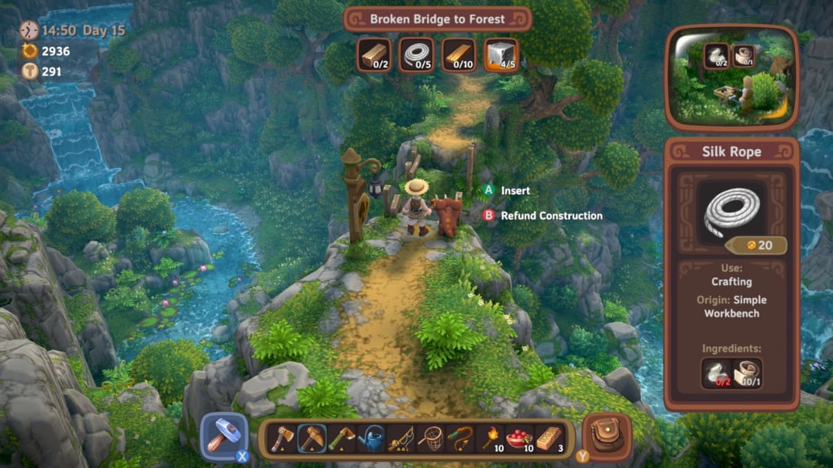 Fixing the bridge in Luma Island