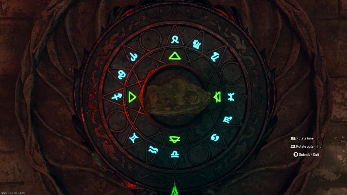 A puzzle on the wall to solve on the Citadelle des Morts map in Black Ops 6 Zombies.