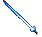 A blue beam attatched to a grey hilt. This is the Beam Sword from Palworld