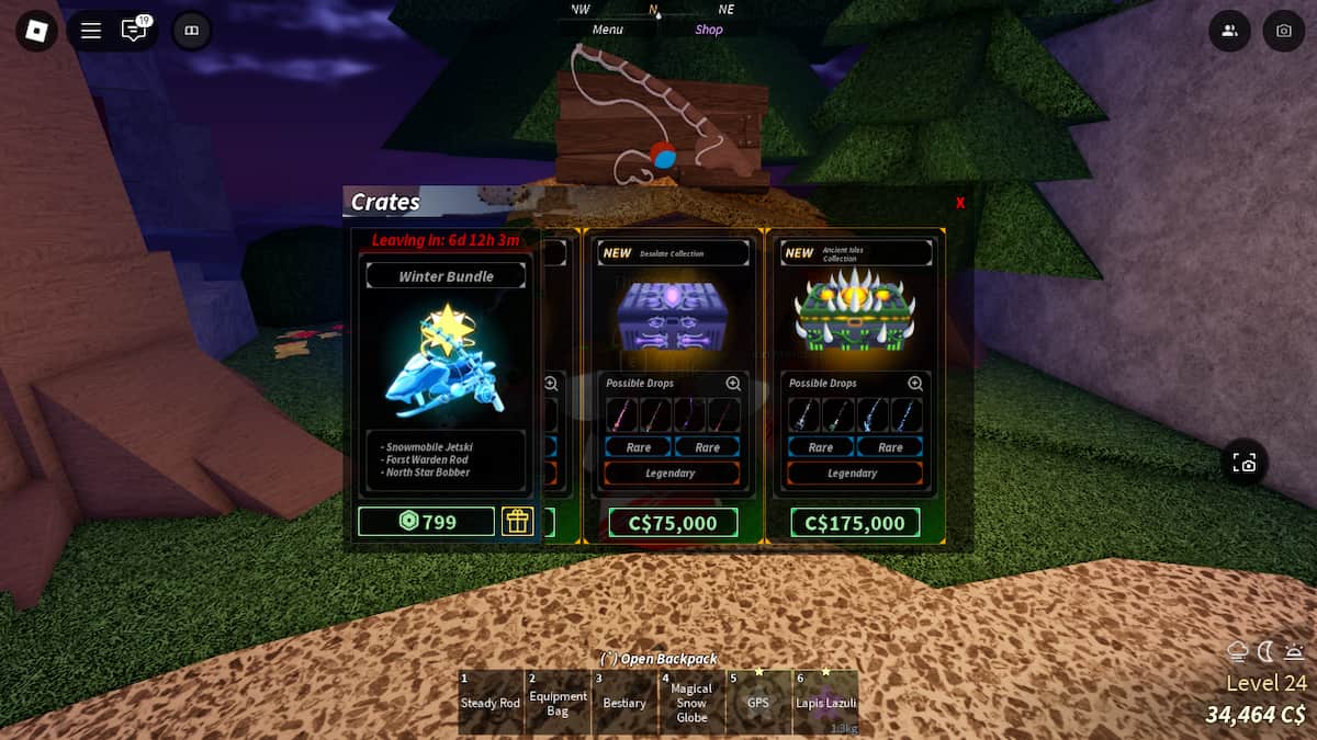 Picture showing the skin shop in Fisch.