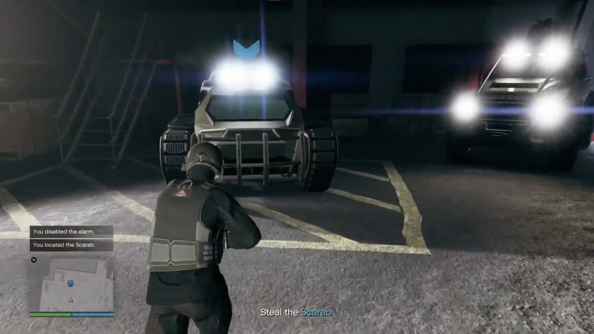 An image of the Scarab from the Brute Force File mission, a tank that you have to steal.