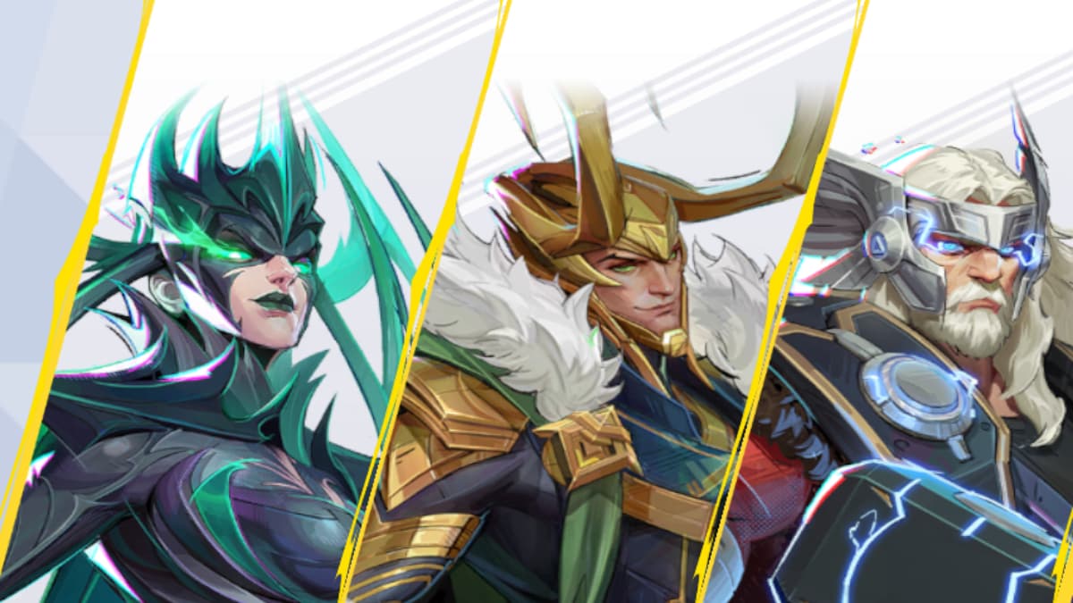 A screengrab showing Hela, Loki, and Thor in Marvel Rivals.
