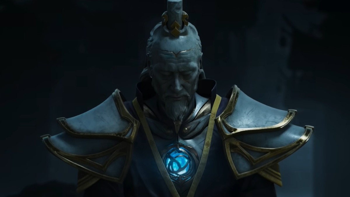 A shot of Tiangong with his head down and eyes closed