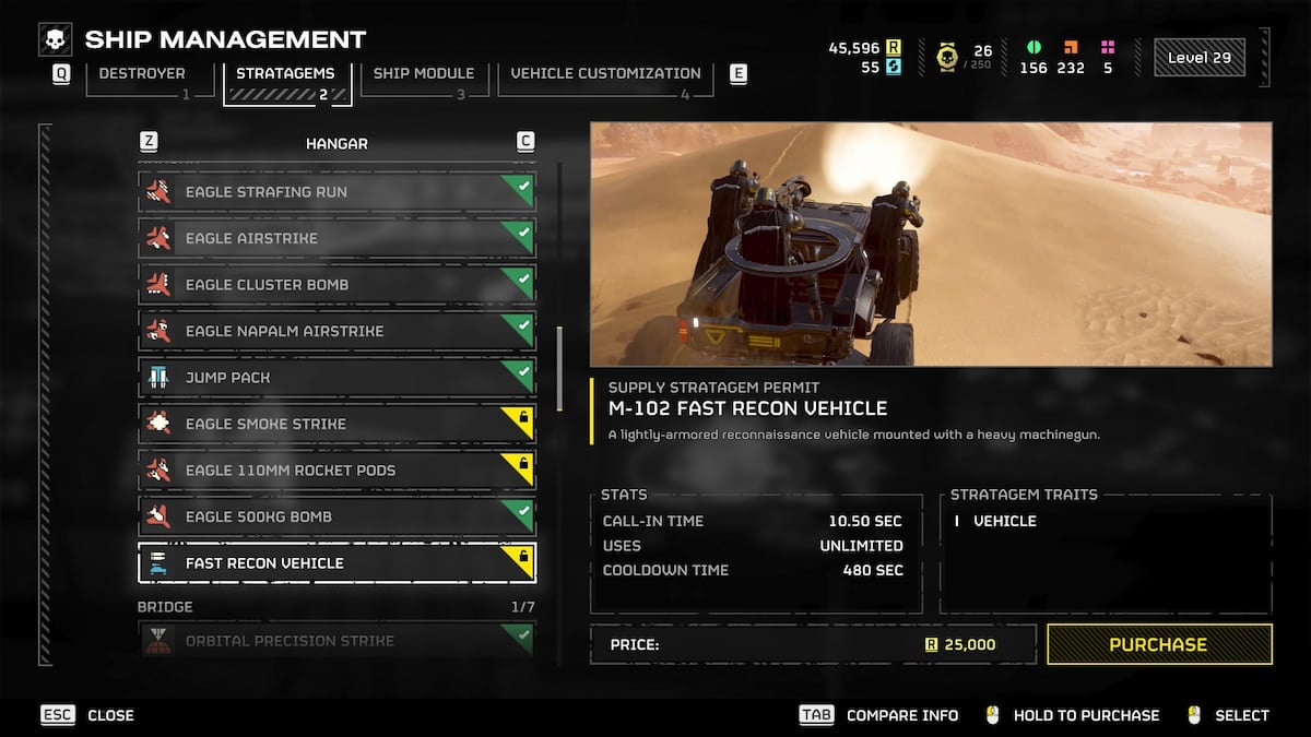 FRV Stratagem in Helldivers 2