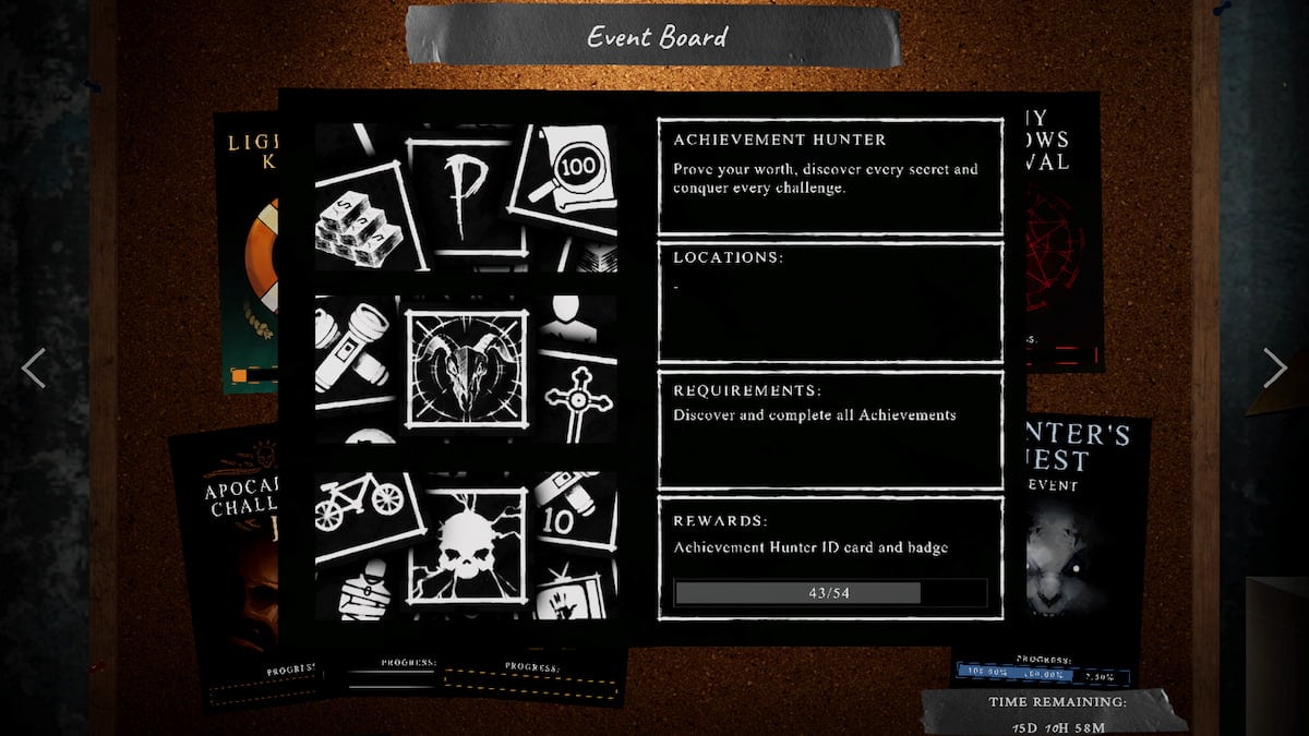 The Achievement Hunter challenge on the event board in Phasmophobia.
