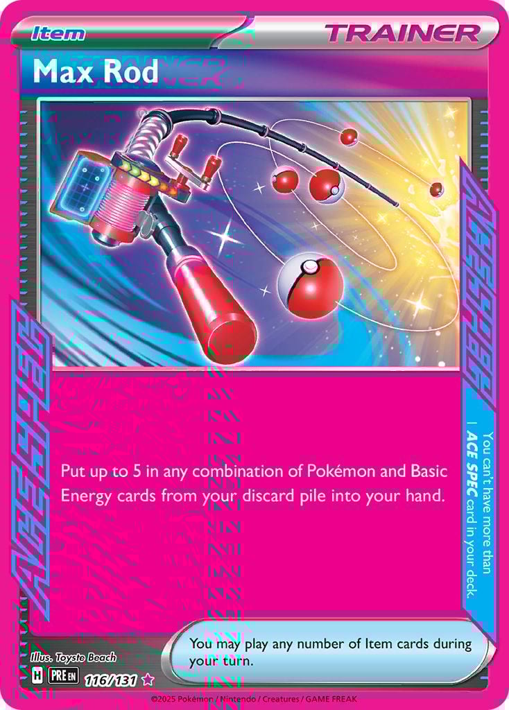 Max Rod ACE SPEC Pokémon card.