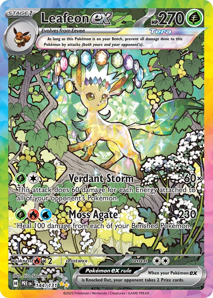 Leafeon ex Pokémon card.