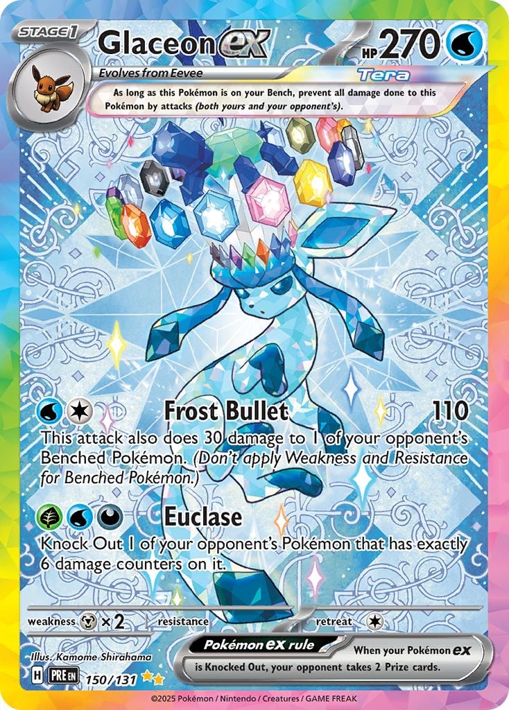 Glaceon ex Pokémon card.