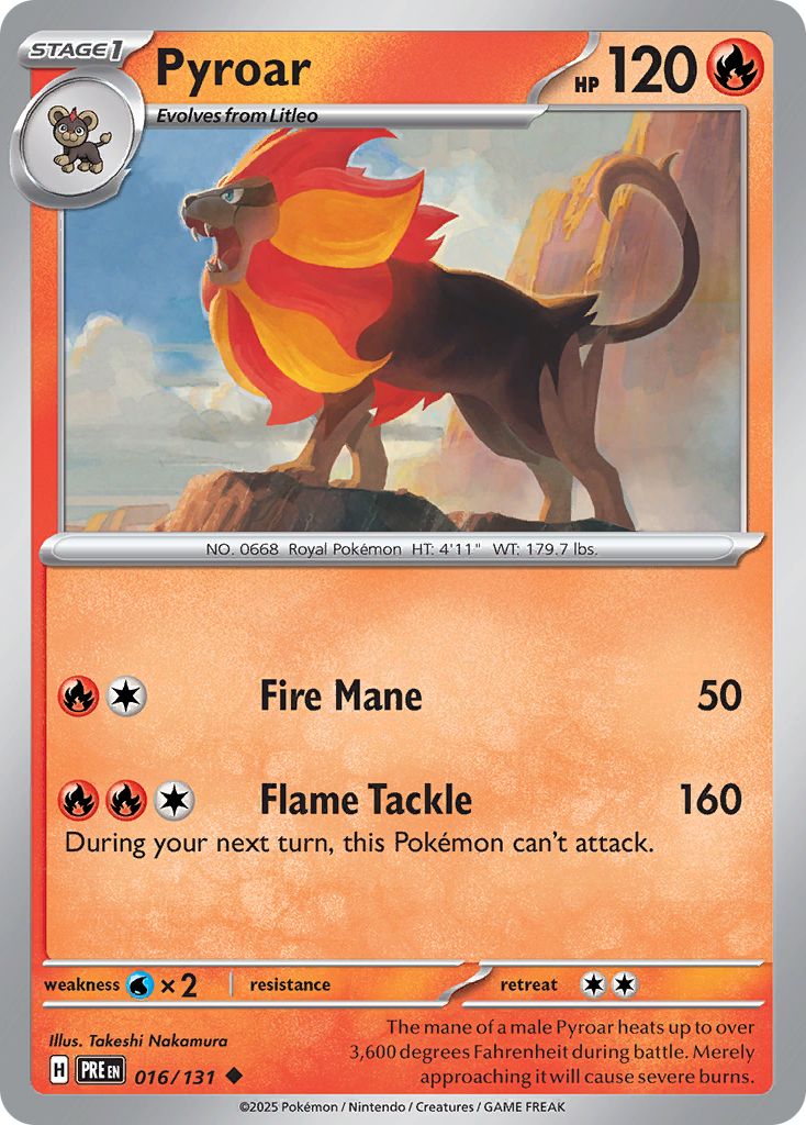 Pyroar Pokémon card.
