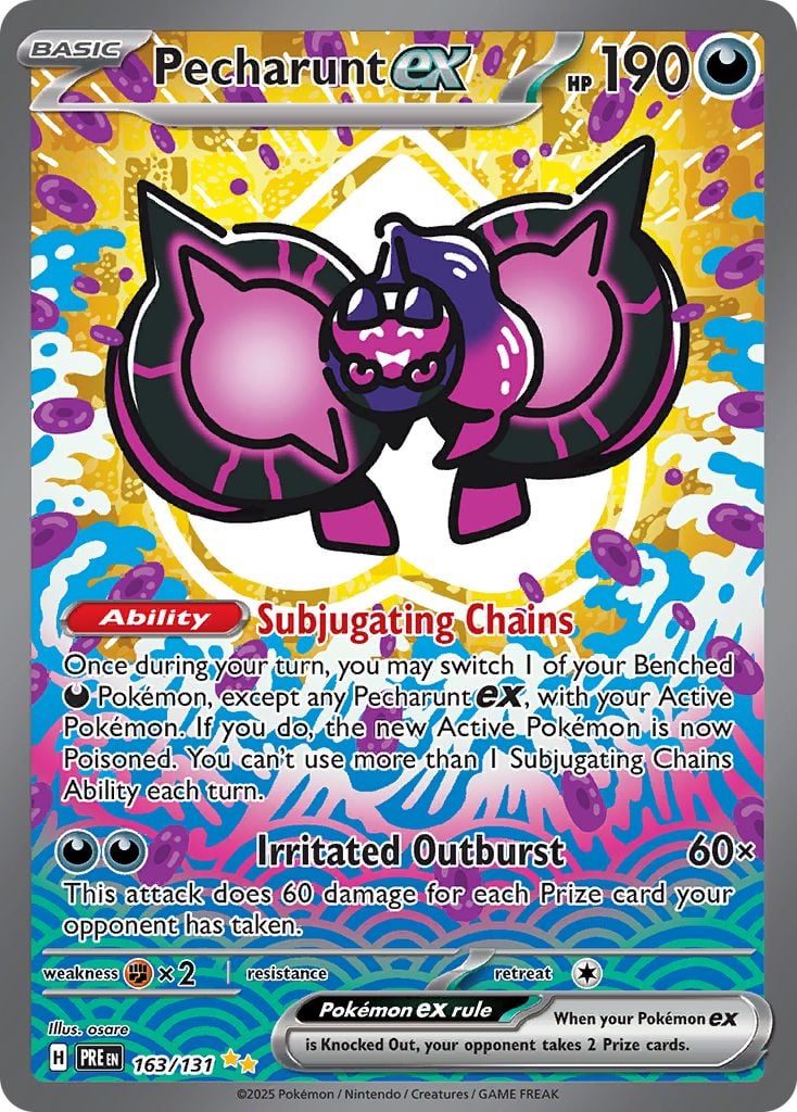 Pecharunt ex Pokémon card.
