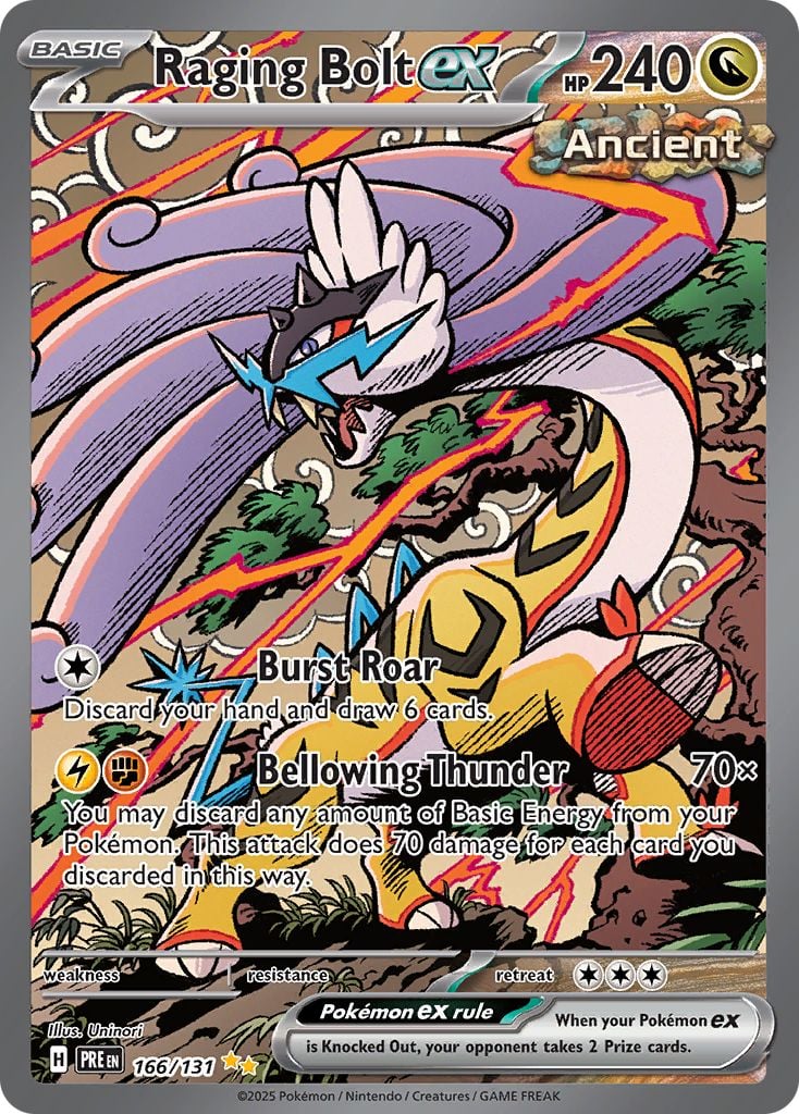 Raging Bolt ex Pokémon card.