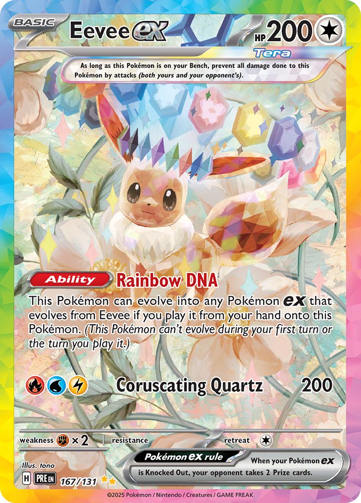 Eevee ex Pokémon card.