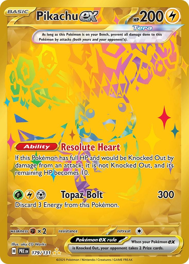 Pikachu ex Pokémon card.