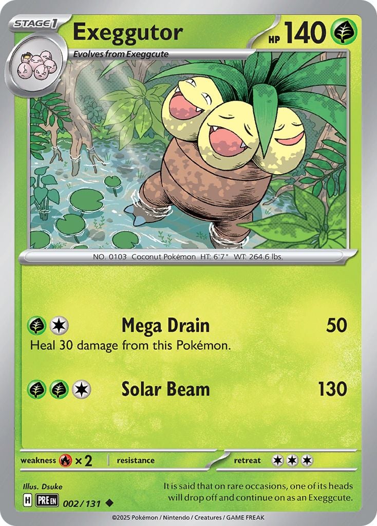 Exeggutor Pokémon card.