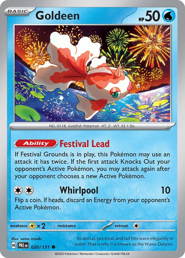 Goldeen Pokémon card.