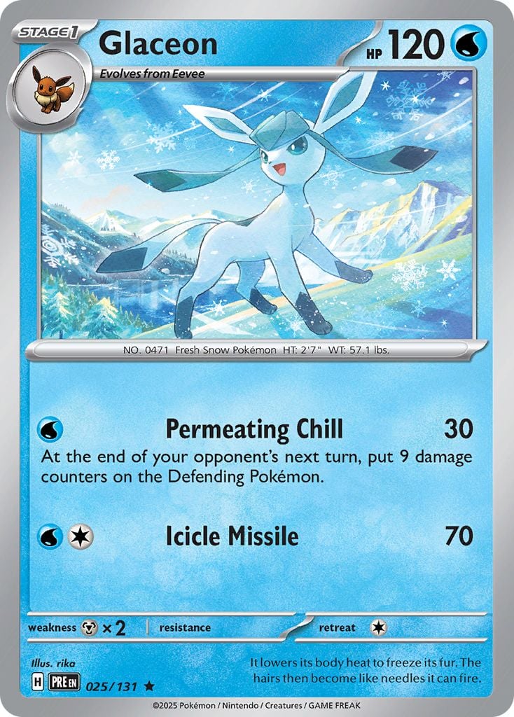 Glaceon Pokémon card.