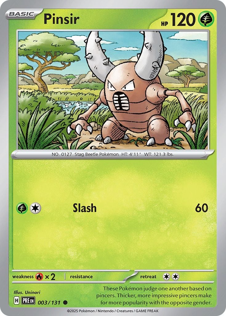 Pinsir Pokémon card.