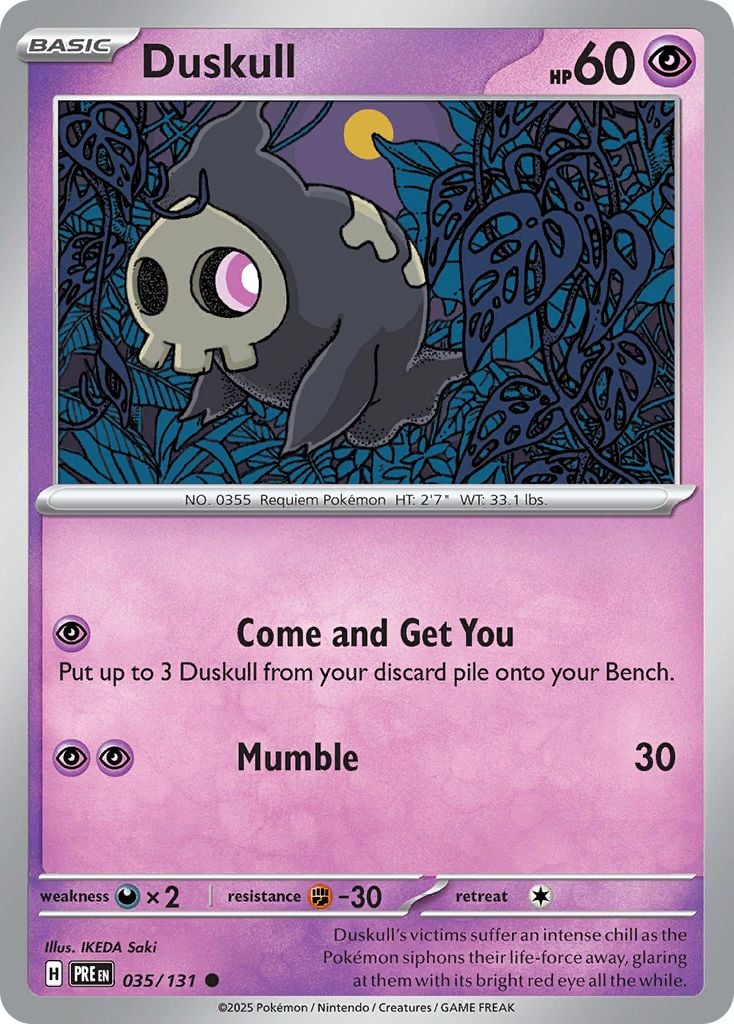 Duskull Pokémon card.