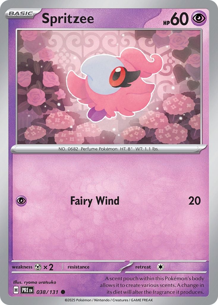 Spritzee Pokémon card.