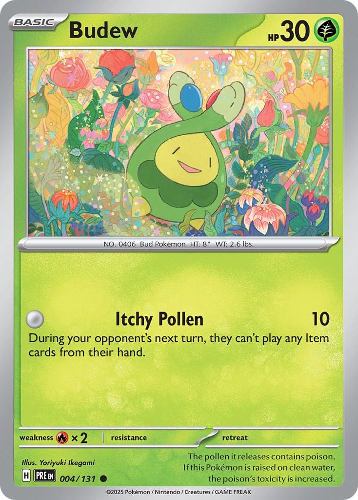 Budew Pokémon card.