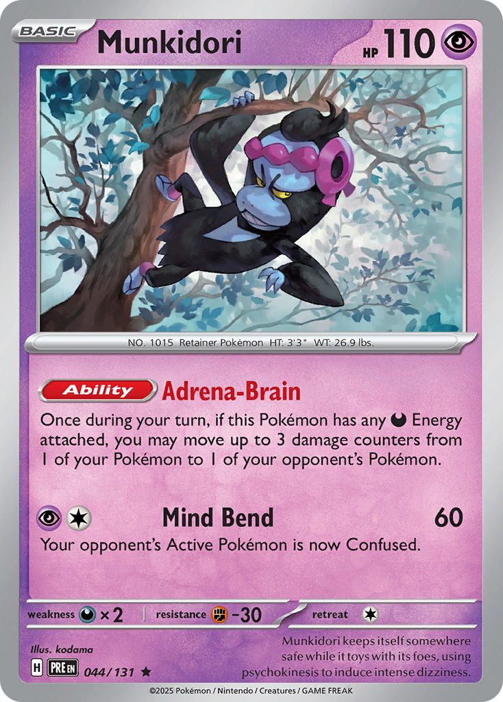 Munkidori Pokémon card.