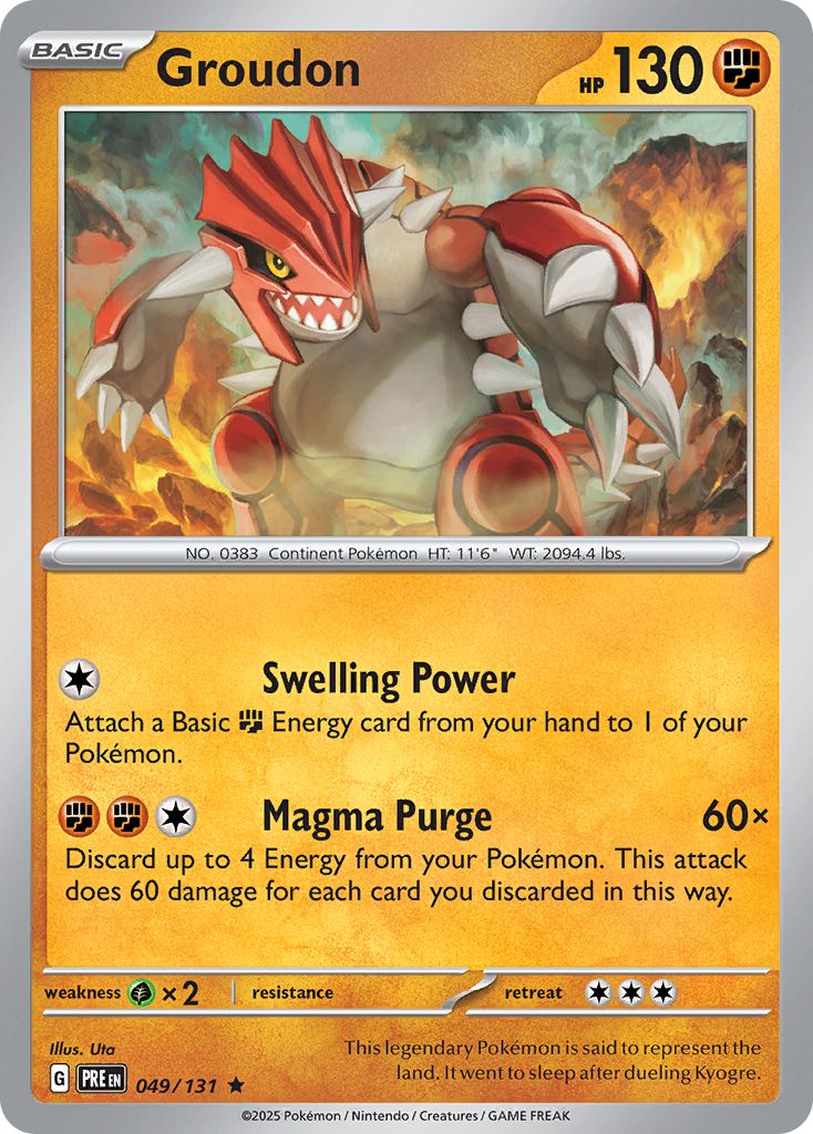 Groudon Pokémon card.
