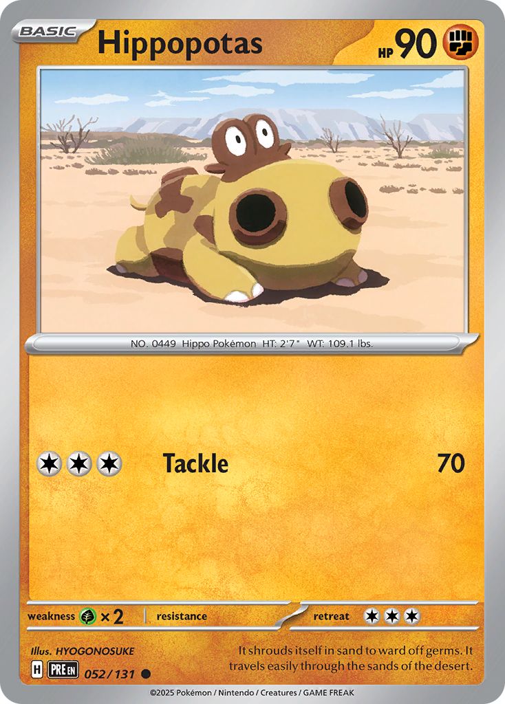 Hippopotas Pokémon card.