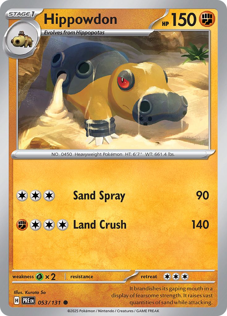 Hippowdon Pokémon card.