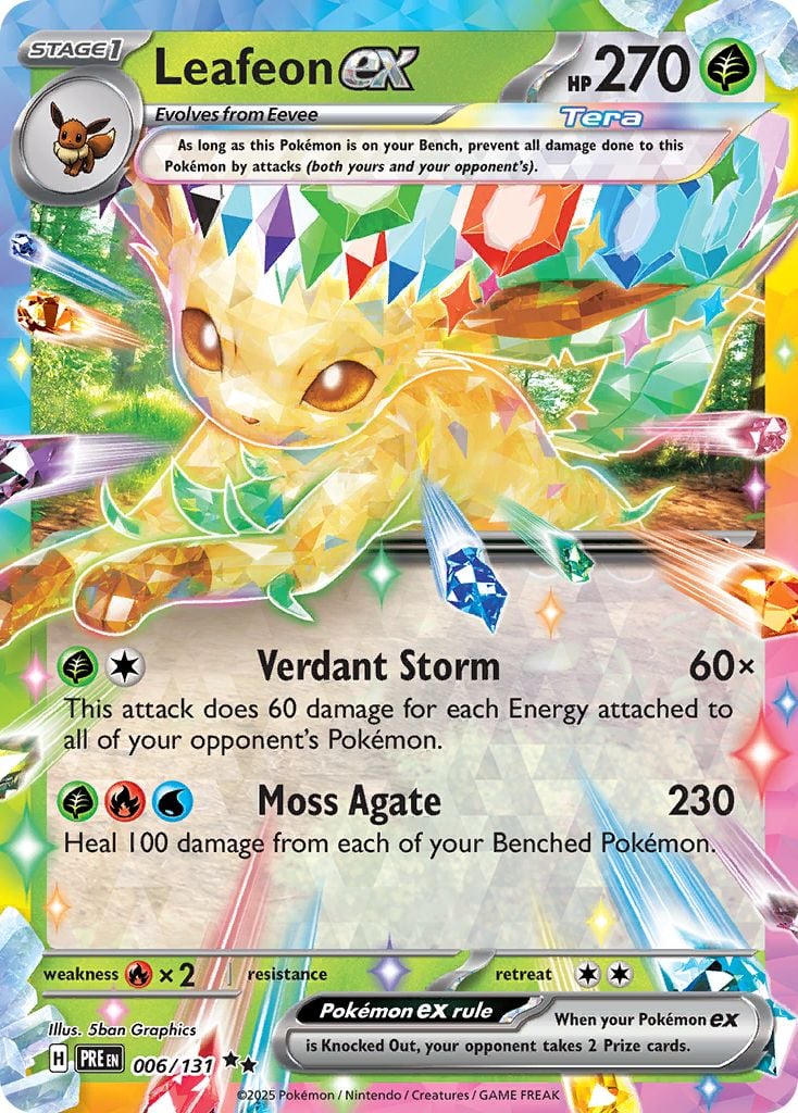 Leafeon ex Pokémon card.