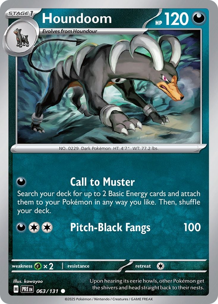 Houndoom Pokémon card.