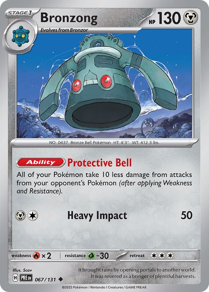 Bronzong Pokémon card.