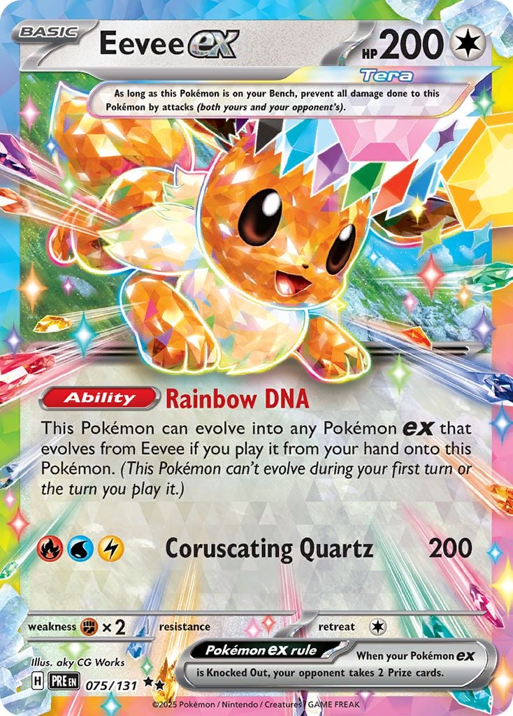 Eevee ex Pokémon card.
