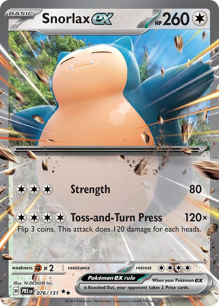Snorlax ex Pokémon card.