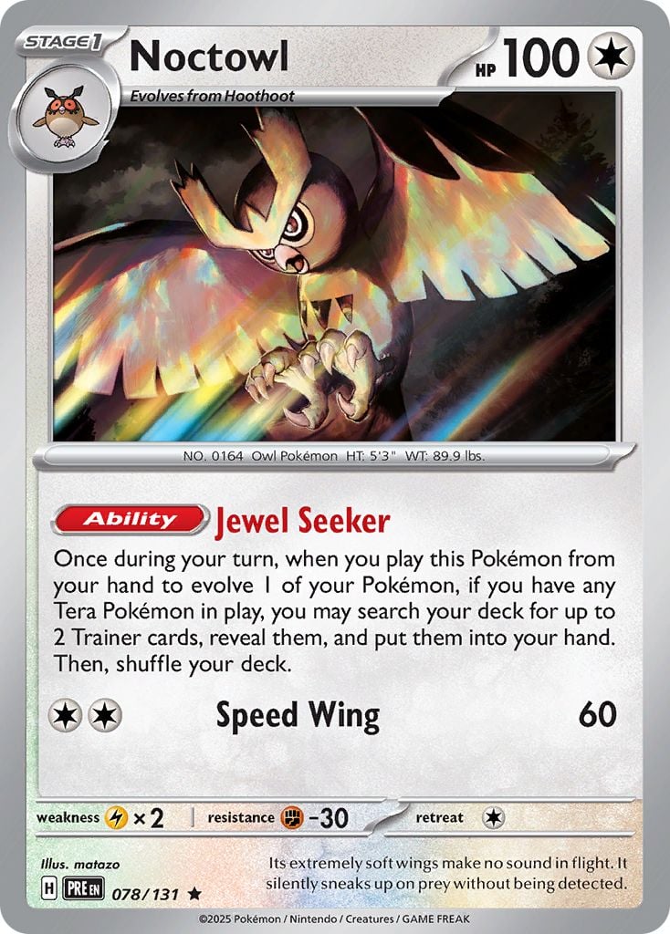 Noctowl Pokémon card.