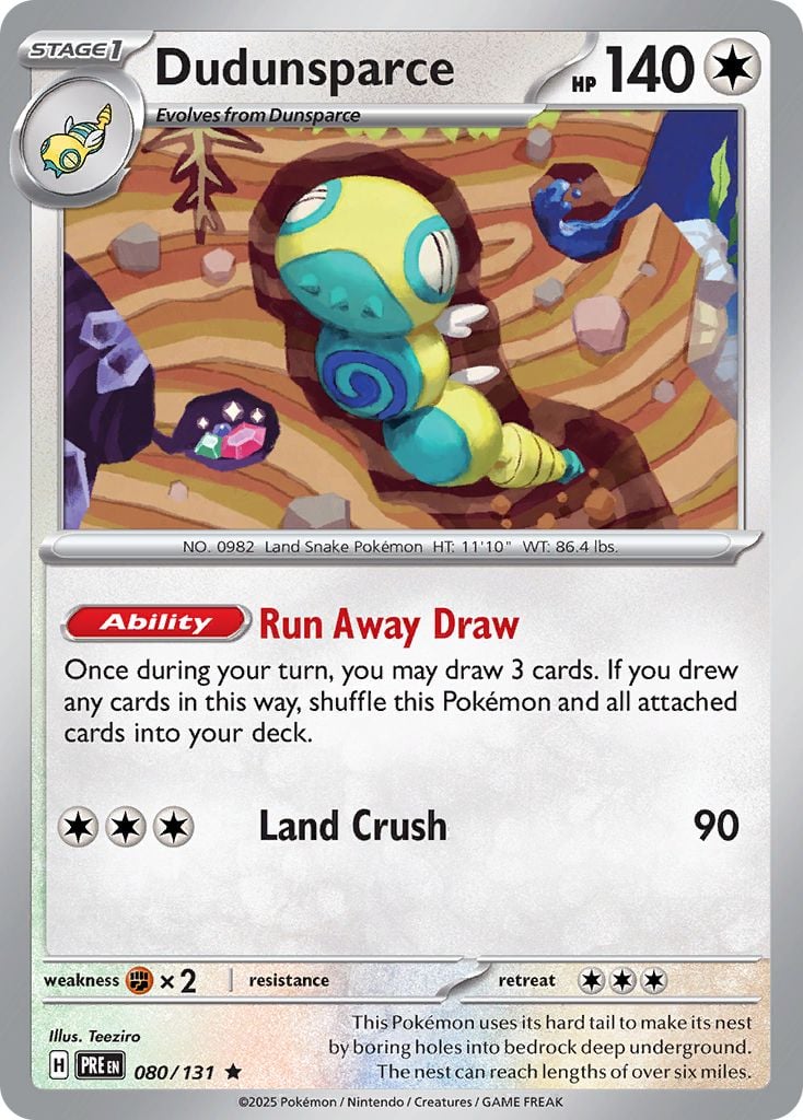 Dudunsparce Pokémon card.