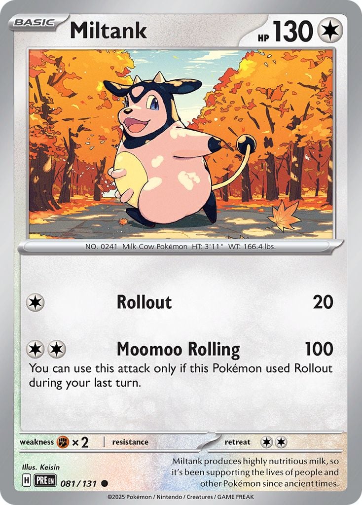 Miltank Pokémon card.