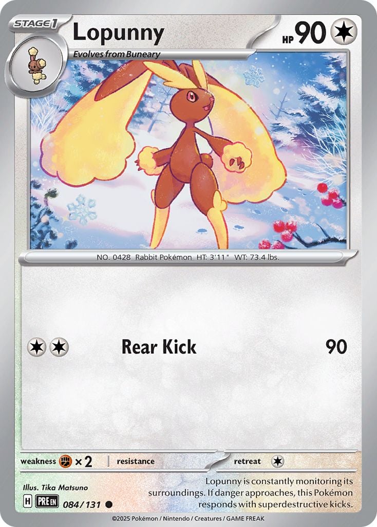 Lopunny Pokémon card.