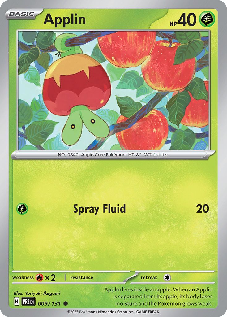 Applin Pokémon card.