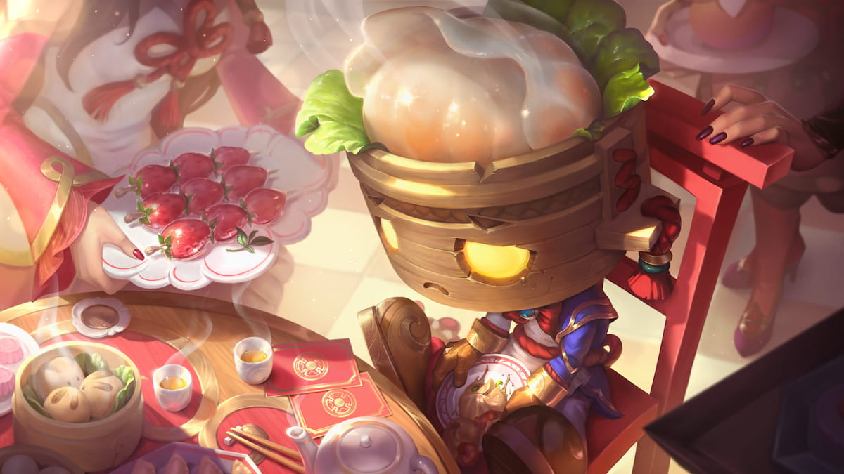 Picture showing the Dumpling Darlings Amumu skin in League of Legends.