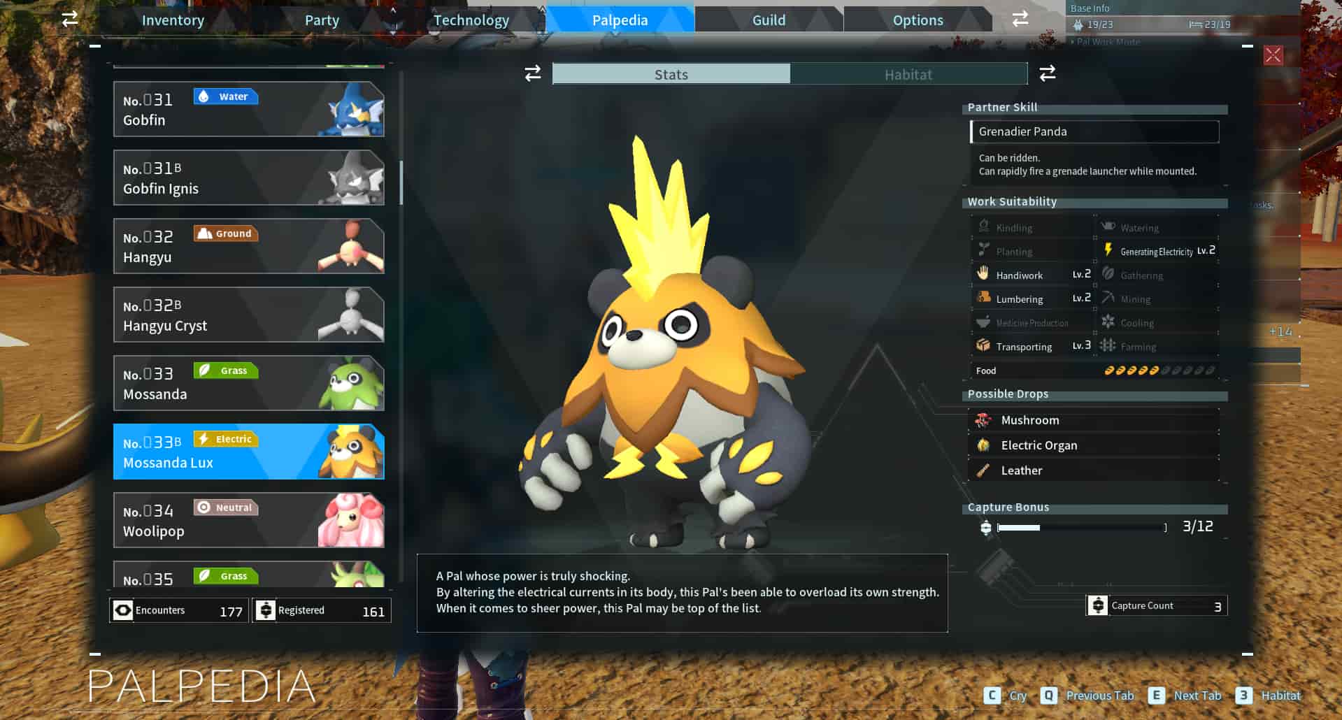 Picture showing Mossanda Lux's Palpedia description.