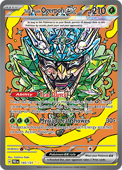 Teal Mask Ogerpon full art Pokémon card.