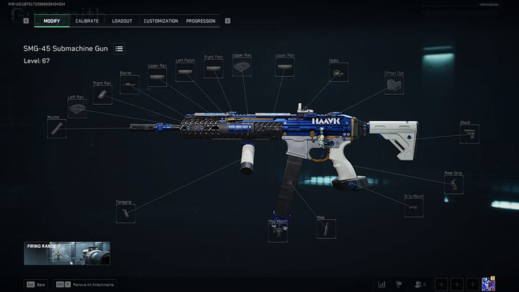 SMG-45 attachments in Delta Force