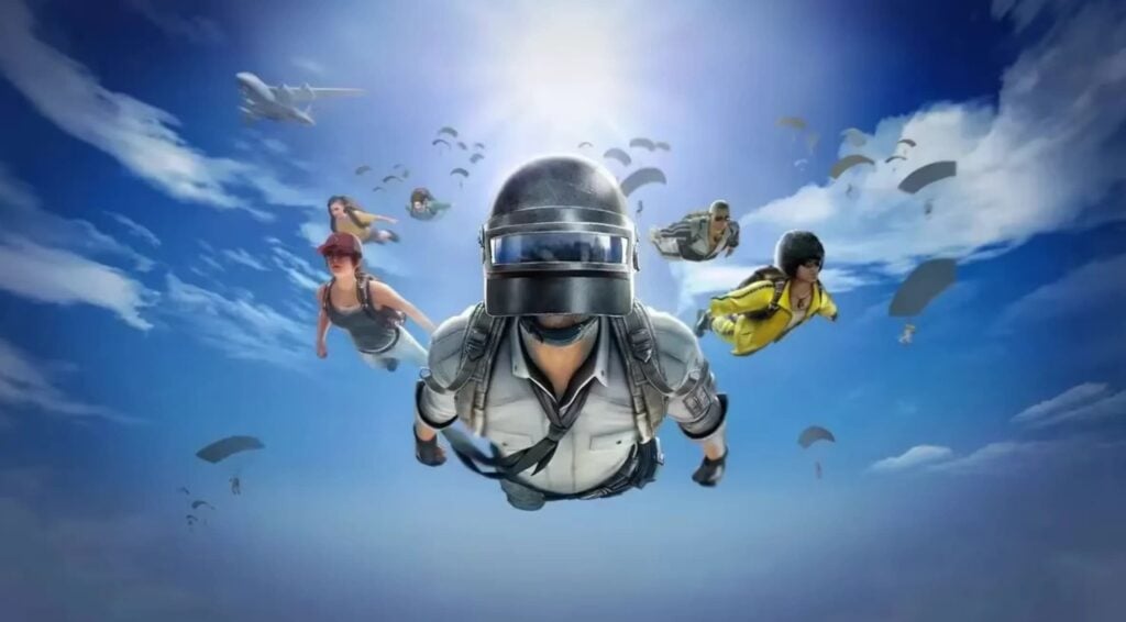Four PUBG characters dropping in