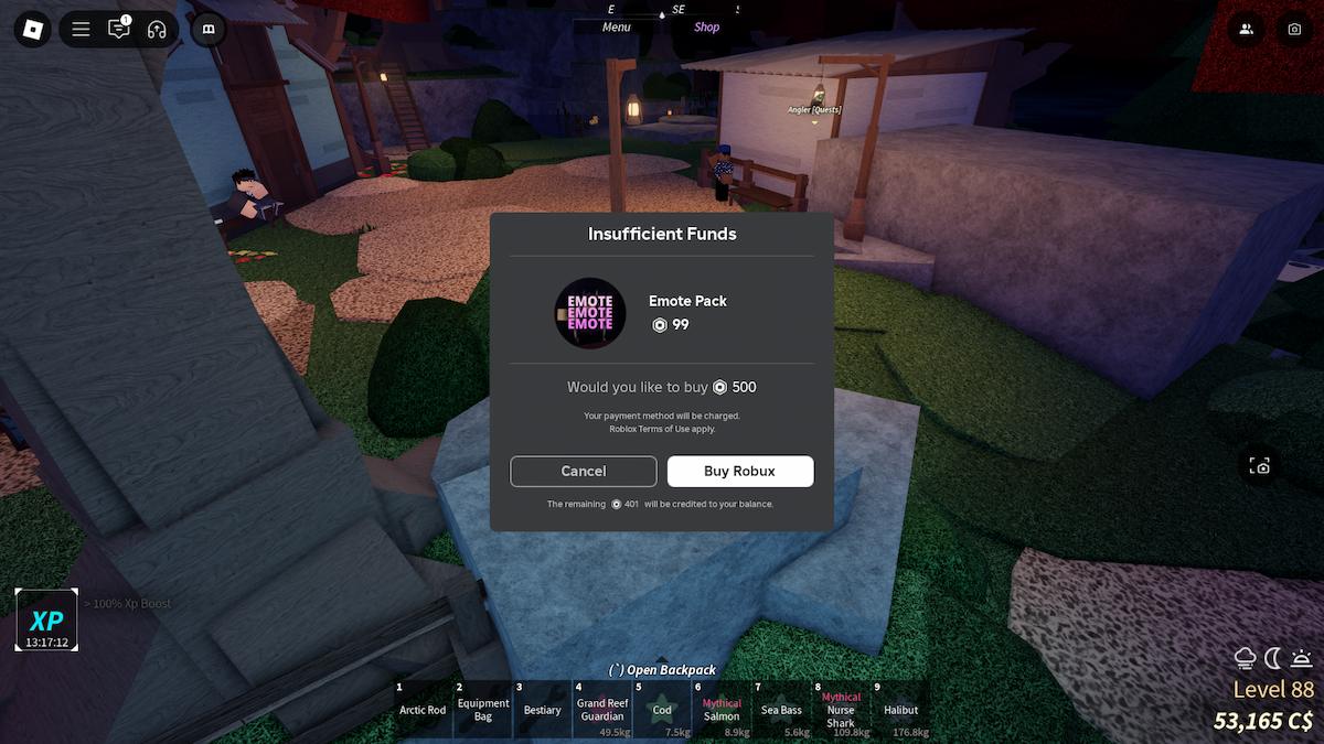 The Emote Gamepass alert in Fisch.