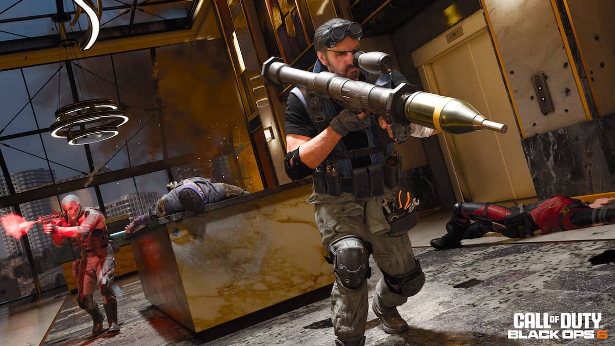 BO6 multiplayer operator holding a rocket launcher