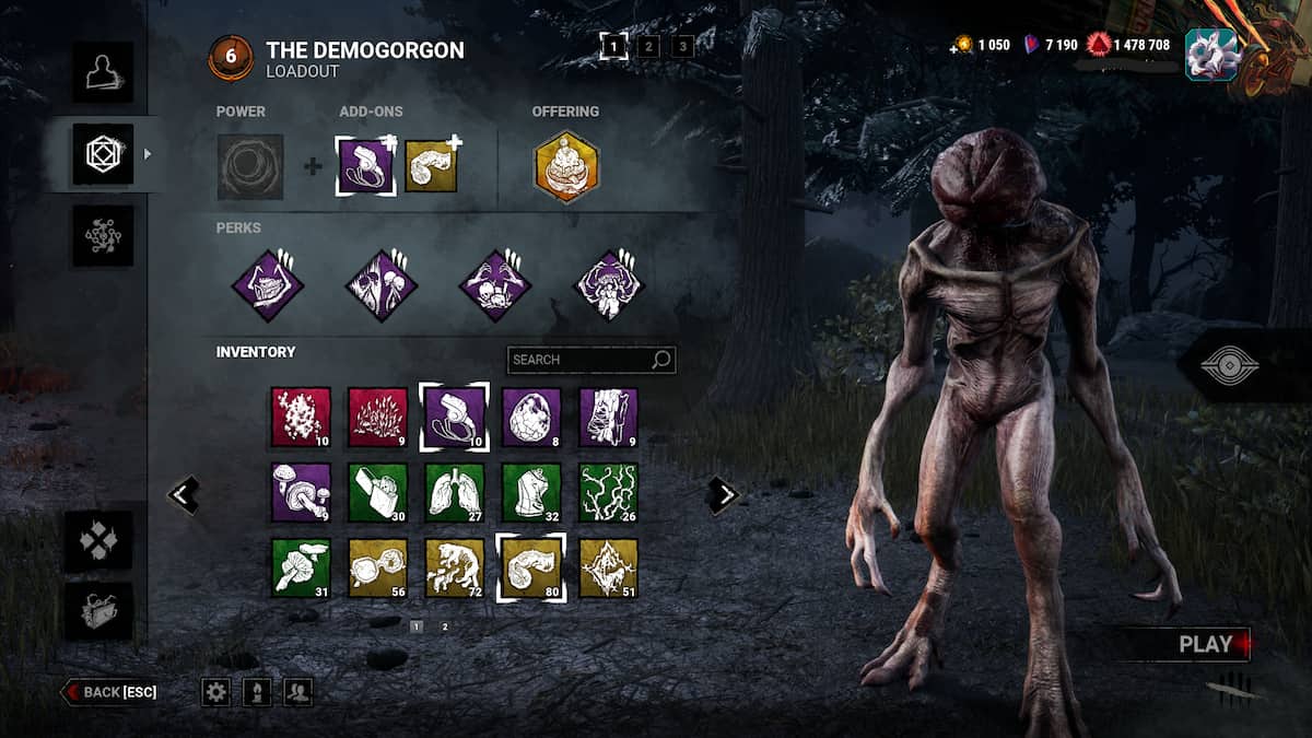 An image from Dead by Daylight of the Demogorgon's shred build, which uses perks to buff his Shred Attack.