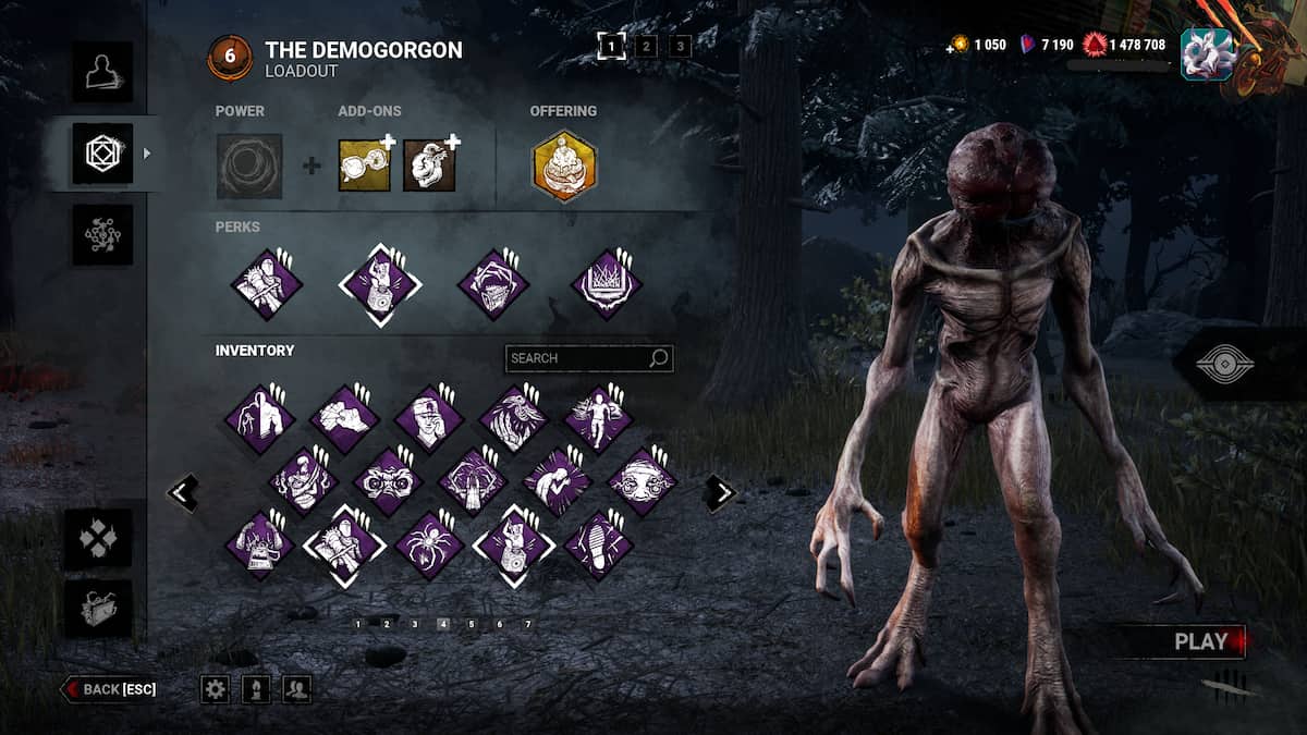 An image from Dead by Daylight of the shredding Demogorgon build.