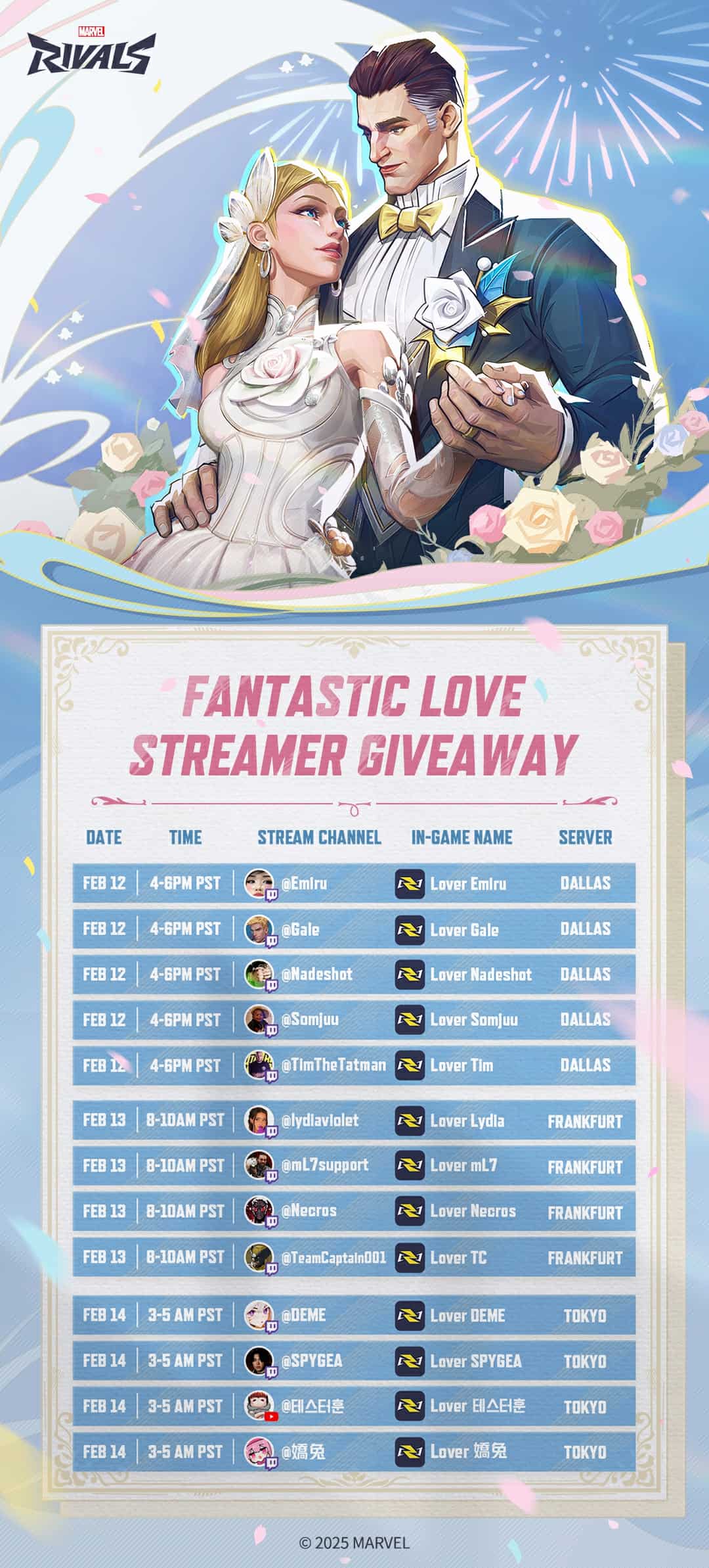 Fantastic Love event timetable.